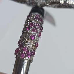 Natural Blue Topaz Ruby Butterfly Style Bangle, 925 Sterling Silver Diamond Jewelry, Birthday Gift thumbnail 9