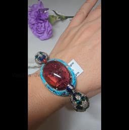 Natural Tourmaline & Diamond Bangle, 925 Sterling Silver Black Spinel Peacock Bracelet Jewelry For Women thumbnail 1