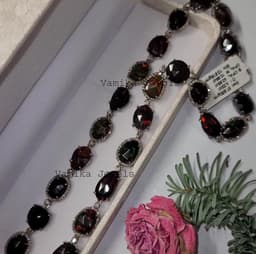 Fire Opal Black Opal Diamond Necklace - Sterling Silver Bridal Jewelry thumbnail 7