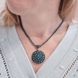Natural Emerald & Diamond Pendant, Sterling Silver Floral Statement Jewelry, Handmade Green Gemstone Design thumbnail 3